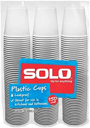 SOLO Cup Plastic Bath Refill Cups, White, 3 Ounce, 600 Count, 150 Count (Pack of 4)