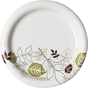 Dixie 6 7/8" Medium-Weight Paper Plates by GP PRO (Georgia-Pacific), Pathways, UX7WS (CASE), 125 Count (Pack of 4), Total 500