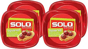 SOLO Cup Company Plastic Plates, Red Party 10in 30 CT Plates, (Pack of 4, 120 Count Total)