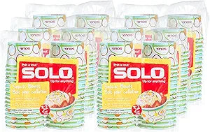 SOLO Cup Company Paper Snack Bowls, 8 Ounce, 6-Packs of 32 Snack Cups (192ct Total Kids Snack Cups)