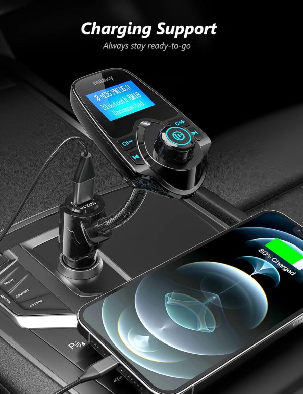 Nulaxy Car Bluetooth FM Transmitter [2024 Upgraded] - Image 3