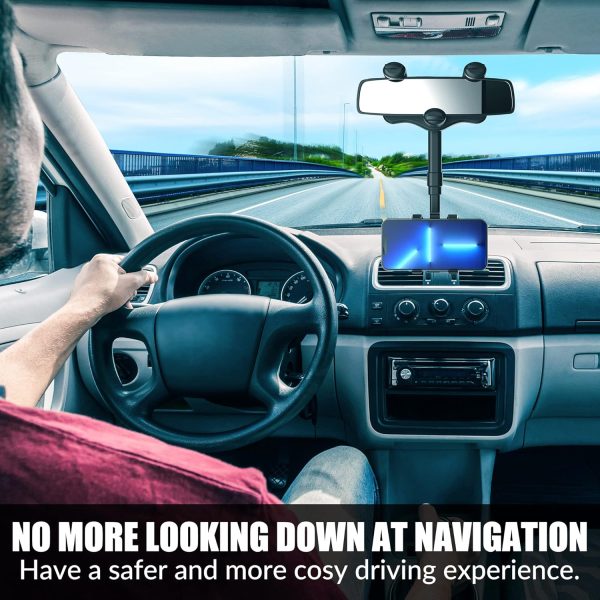 SXhyf Rear View Mirror Phone Holder, 2023 Rotatable and Retractable - Image 4